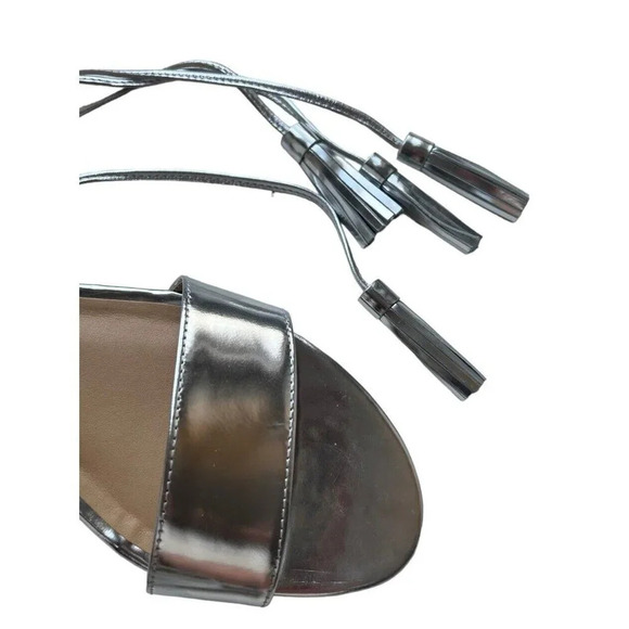 Talbots Keri Tasseled Ankle-Strap Sandals - Mirror Metallic Size 8 Women’s - Picture 6 of 14